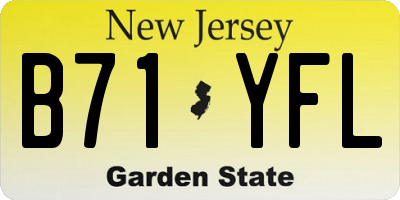 NJ license plate B71YFL
