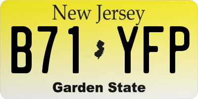 NJ license plate B71YFP