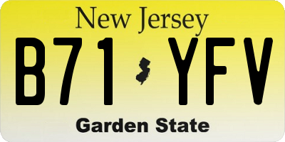 NJ license plate B71YFV