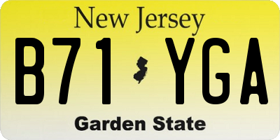 NJ license plate B71YGA