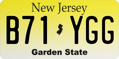 NJ license plate B71YGG