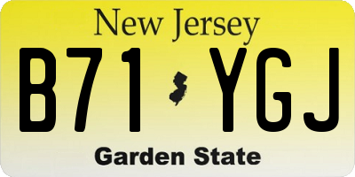 NJ license plate B71YGJ