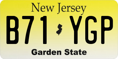 NJ license plate B71YGP