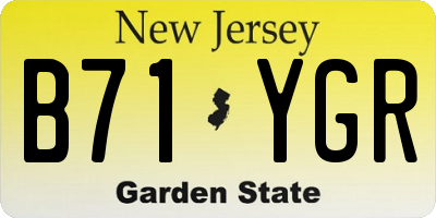 NJ license plate B71YGR
