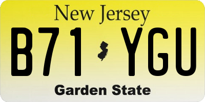 NJ license plate B71YGU