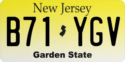 NJ license plate B71YGV