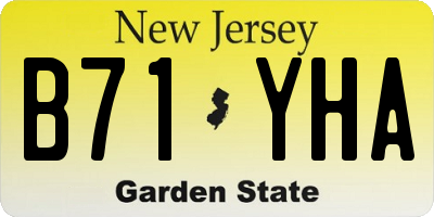 NJ license plate B71YHA