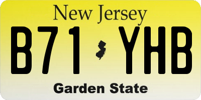 NJ license plate B71YHB
