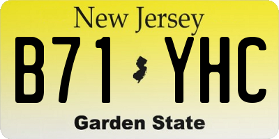 NJ license plate B71YHC