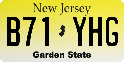 NJ license plate B71YHG