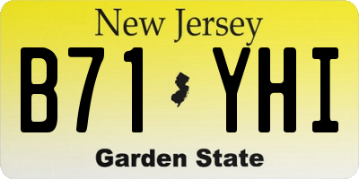 NJ license plate B71YHI