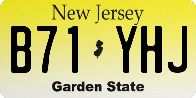 NJ license plate B71YHJ