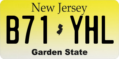 NJ license plate B71YHL