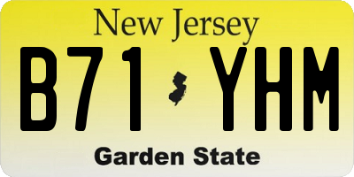 NJ license plate B71YHM