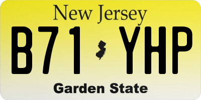 NJ license plate B71YHP