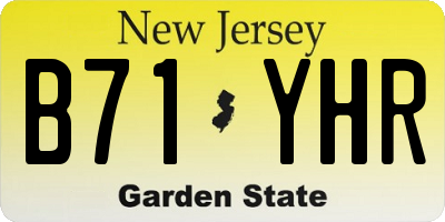 NJ license plate B71YHR