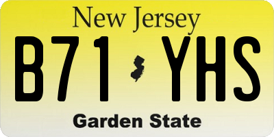 NJ license plate B71YHS