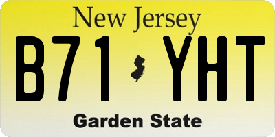 NJ license plate B71YHT
