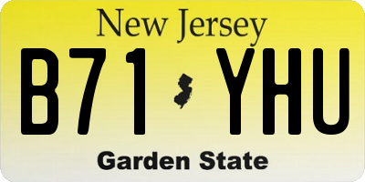 NJ license plate B71YHU