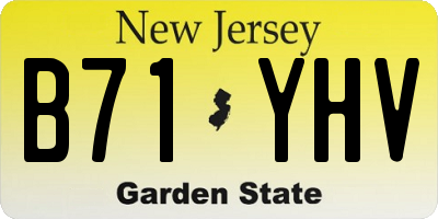 NJ license plate B71YHV