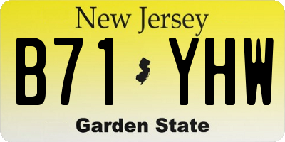 NJ license plate B71YHW