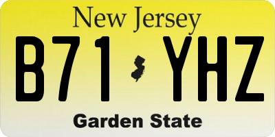 NJ license plate B71YHZ