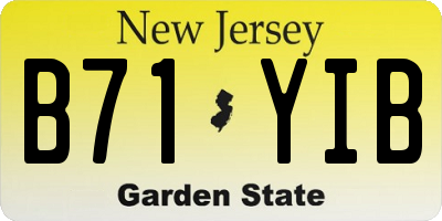 NJ license plate B71YIB