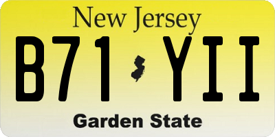 NJ license plate B71YII