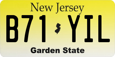 NJ license plate B71YIL