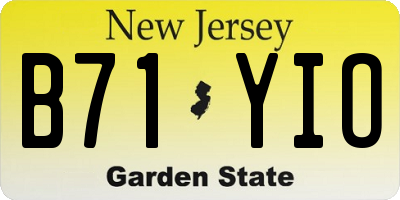 NJ license plate B71YIO