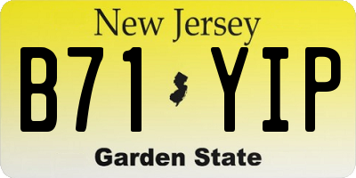 NJ license plate B71YIP