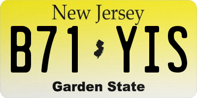 NJ license plate B71YIS
