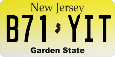 NJ license plate B71YIT
