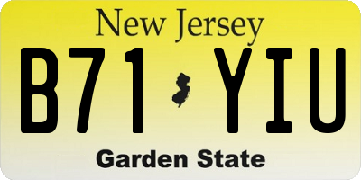 NJ license plate B71YIU