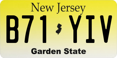 NJ license plate B71YIV