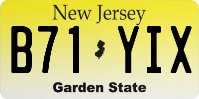 NJ license plate B71YIX