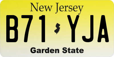 NJ license plate B71YJA