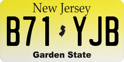 NJ license plate B71YJB