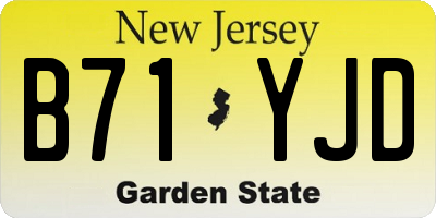 NJ license plate B71YJD
