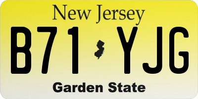 NJ license plate B71YJG