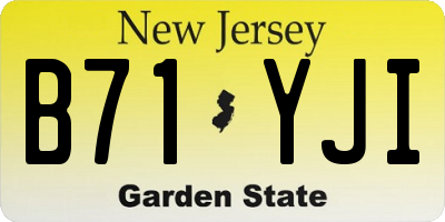 NJ license plate B71YJI