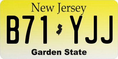 NJ license plate B71YJJ