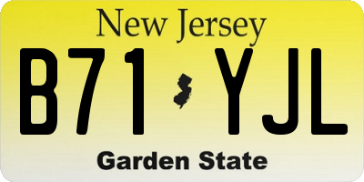 NJ license plate B71YJL