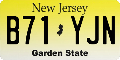 NJ license plate B71YJN