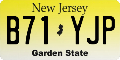 NJ license plate B71YJP