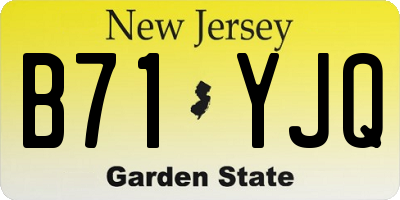 NJ license plate B71YJQ