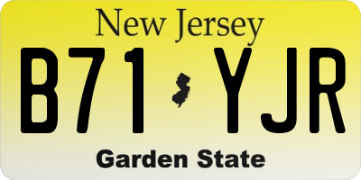 NJ license plate B71YJR