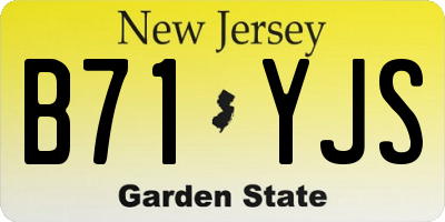 NJ license plate B71YJS