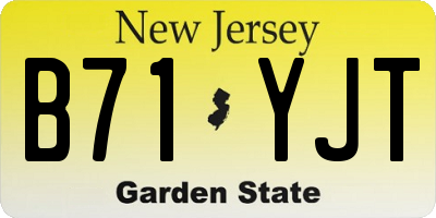 NJ license plate B71YJT