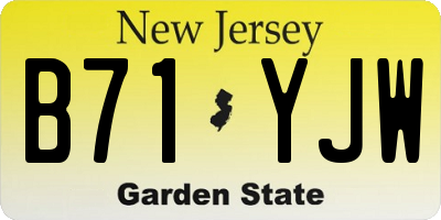 NJ license plate B71YJW